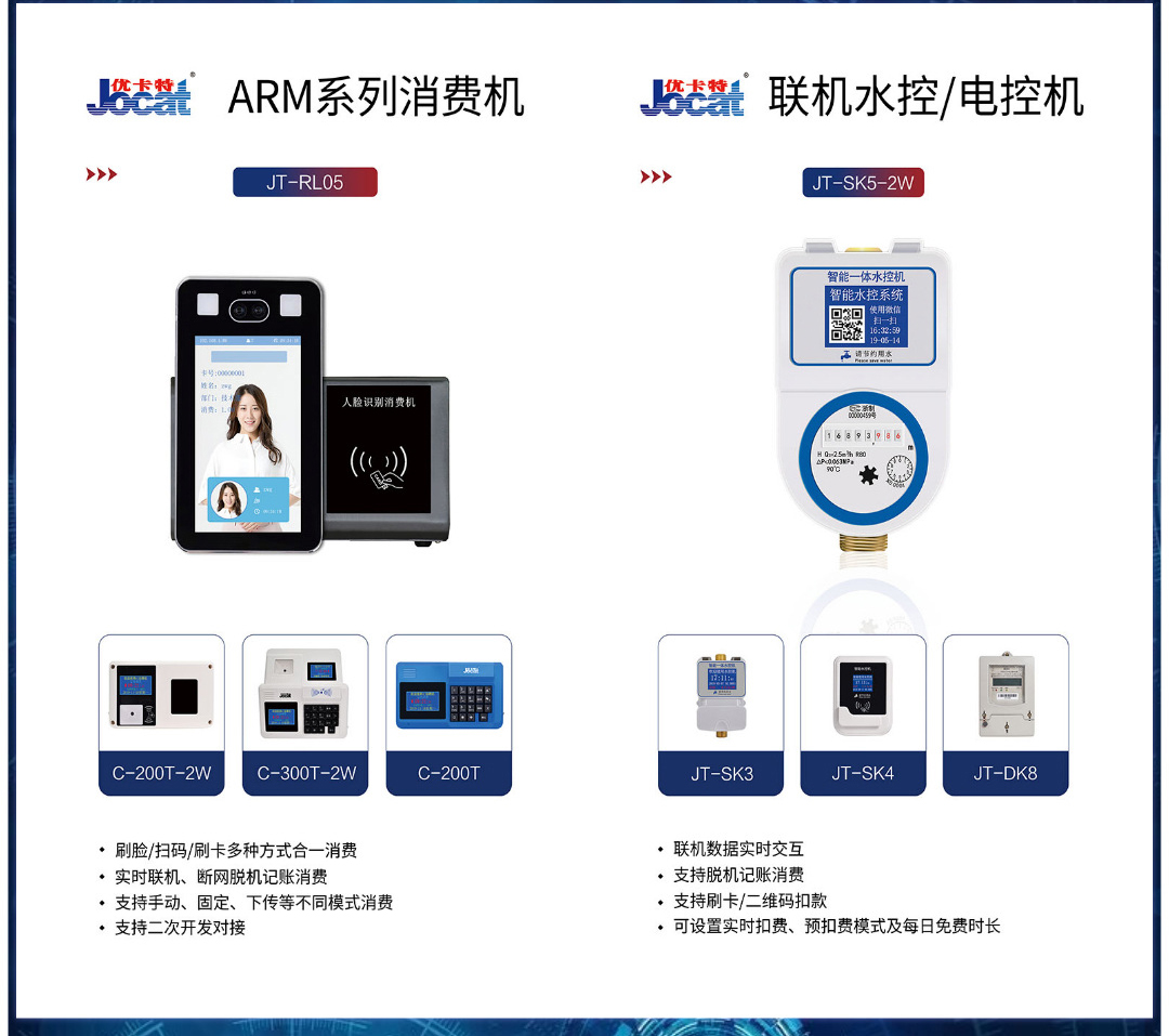 ARM人臉消費機，水控/電控機